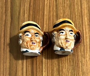 Vintage Toby Salz & Pfefferstreuer mit Korken, handbemalt, Japan - Bild 1 von 3