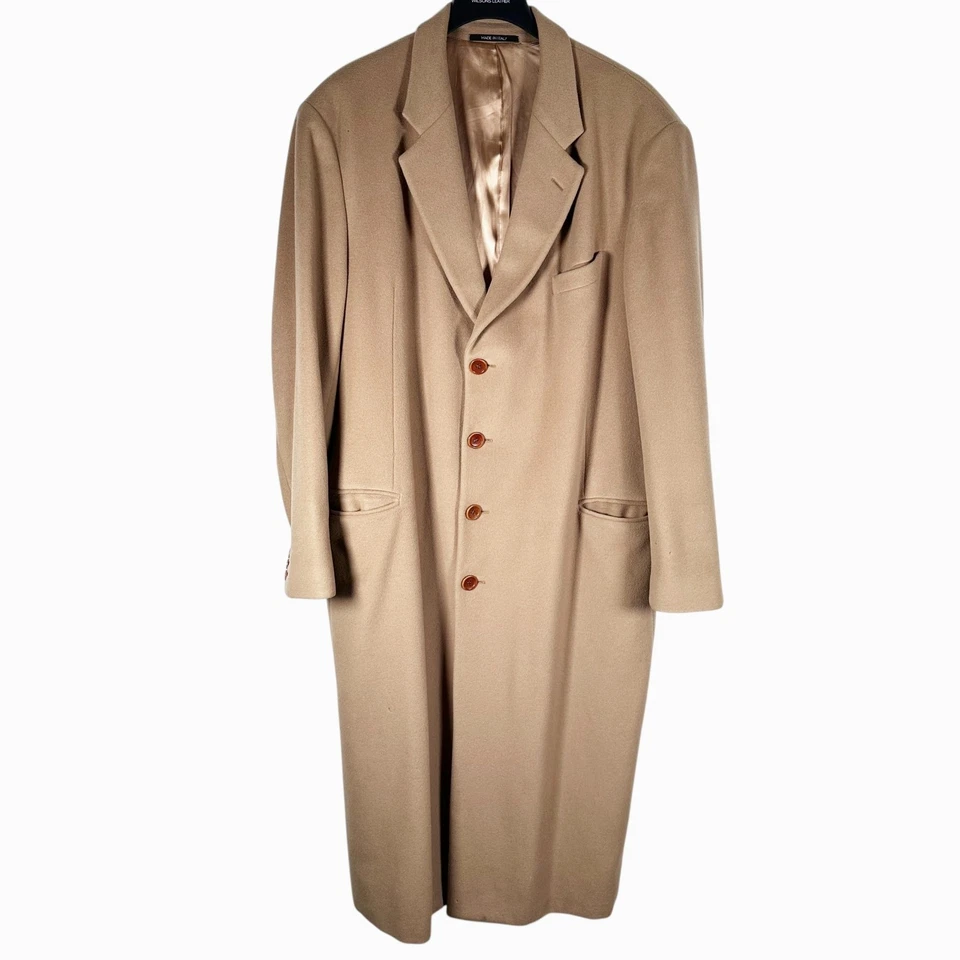 Sobretudo Giorgio Armani Collezioni masculino lã cashmere mistura trincheira vintage tamanho 48L - Imagem 1 de 4