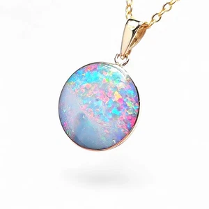 Flor Do Rio' Genuine Australian Opal Pendant Gem Gift 7ct O41 - Picture 1 of 6