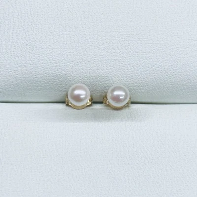14k Yellow Gold Pearl Stud Earrings 3.5mm - Image 1 of 4