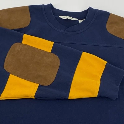 ORVIS мужчин XXLT длинным рукавом регби рубашка темно-желтый замши локоть наплечные нашивки - Изображение 1 из 4