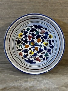 DIPINTO A Mano Siena Italy Ciotola dipinta a mano con disegno uccellino - Foto 1 di 9