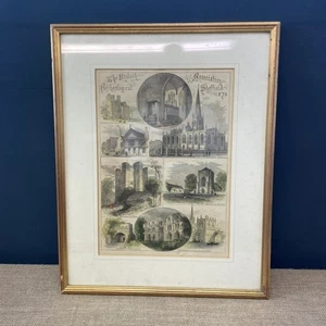 THE BRITISH ARCHÄOLOGICAL ASSOCIATION SHEFFIELD 1873 GERAHMTER DRUCK - Bild 1 von 7