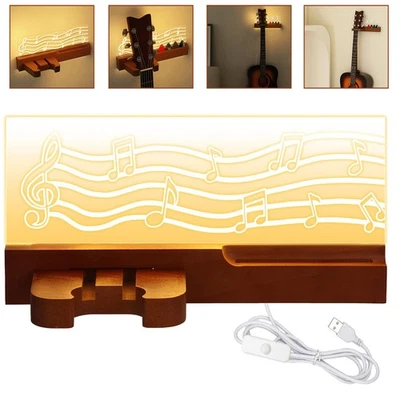 Edler Holz Gitarren Wandhalter Wandhalterung für E-Gitarre E-Bass und weitere - Bild 1 von 4