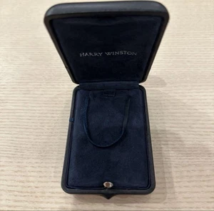Estuche para collar Harry Winston caja vacía almacenamiento de joyas vintage 6,5 9,5 mzmr A - Imagen 1 de 3