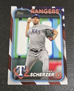 Max Scherzer 2024 Topps 600 Independence Day Parallel /76 - Picture 1 of 3