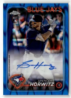 2024 Topps Chrome Update #AC-SH Spencer Horwitz Auto Blue RayWave #/150 - Image 1 of 2