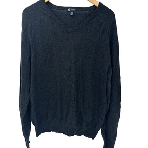 J Crew Sweater Mens Large Cotton Cashmere V-neck Gray Pullover Knit Classic - Picture 1 of 8