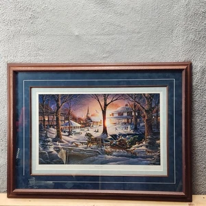 Vintage Terry Redlin Racing Home 1995 Signed Limited Edition Framed Matted Print - Picture 1 of 13