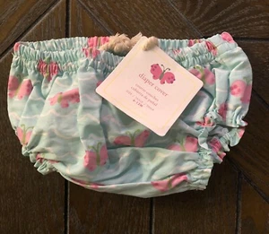 Pottery Barn Kids Butterfly Baby Girl Swim Diaper Cover 6-12 Mo Pink Lt Blue New - Picture 1 of 2