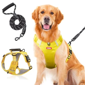 Anti-Yank Dog Safety Vest with 2 Belt Buckles, Adjustable Soft Padding, Refle... - Picture 1 of 6