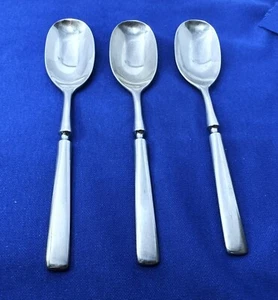 Dansk ANVIL Stainless 1986 Satin Japan - Set of 3 Place Oval Soup Spoons 7 3/4" - Picture 1 of 1