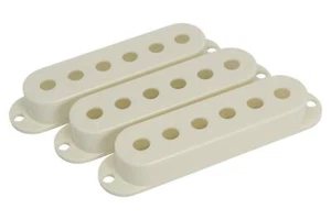 Strat Single Coil Pickup Covers 2 1/16" (52.2mm) - Aged White - Qty 3 - Picture 1 of 3