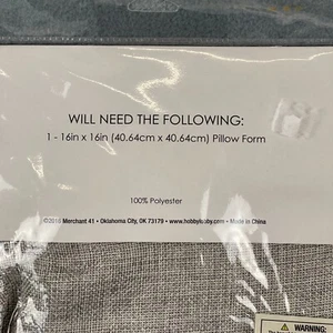 Kaufmann 41 Kissenbezug Beige Knopf Akzent 16x16 Zoll NEU - Bild 1 von 4