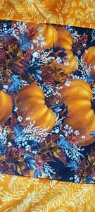 GROSSER KÜRBIS MITTEL QUADRATISCH HANDGEFERTIGT TISCHLÄUFER 12 1/2" X 39" - Bild 1 von 8