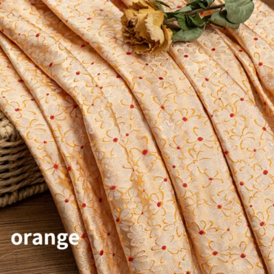 Brocado Floral Damasco Tela Imitación Seda Satén Artesanal para Paño de Vestir 75 100cm Foto 1 de 4