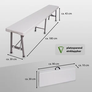 Banc Simple Partybank Bierzeltbank Ensemble de Sièges Tente / Chapiteau Pliable - Photo 1/5