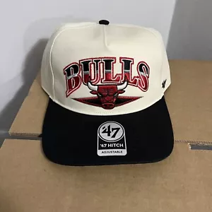 NUEVO CON ETIQUETAS Chicago Bulls Snapback Sombrero 47 Marca Enganche Corte Diamante Script Jordan Rodman - Imagen 1 de 4