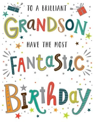 Grandson Birthday Card Male - Foil Finish - Regal Publishing - 5.6" x 7.6"