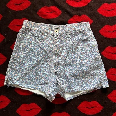 Pantalones cortos vintage años 90 xhilaration púrpura floral cintura alta 26-27 pulgadas Foto 1 de 4