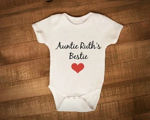 My auntie is my bestie babygrow, fun baby vest from Aunt aunty best friends - Picture 1 of 1