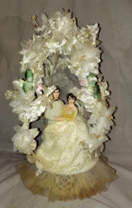 Vintage 1950s-60s Wedding Cake Topper Bride & Groom - Picture 1 of 7