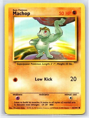 1999 Pokemon TCG - Base Set - Machop - 52/102 - LP - Image 1 of 2