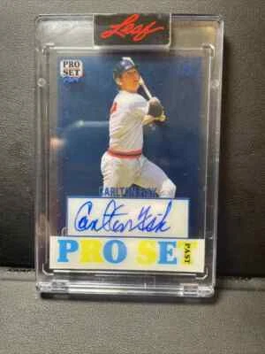 2023 Leaf Pro Set Pure Sports Past Blue Spectrum  Auto #ed 1/6 Carlton Fisk HOF - Image 1 of 3