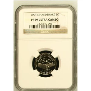 NGC 2004 S PF69 Ultra Cameo  Handshake  US Nickel 3406640-006 - Picture 1 of 2