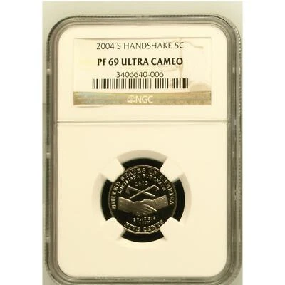 NGC 2004 S PF69 Ultra Cameo  Handshake  US Nickel 3406640-006 - Image 1 of 2