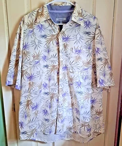 Oleg Cassini Palm Leaf Men's Hawaiian Shirt Size XXL Short Sleeve Button Down - Picture 1 of 5
