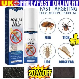 Scabies Lice Removal Spray For Hair Care Head Lices Louse Egg Remover - Picture 1 of 10