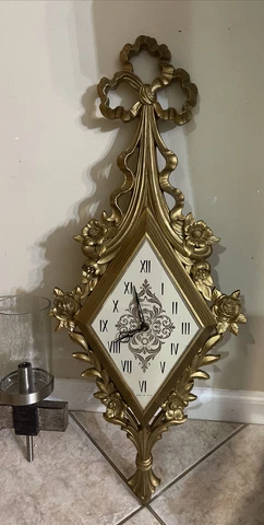Mid Century Syroco Baroque Hollywood Regency Wall Clock 31”  Not Working MCM Cover