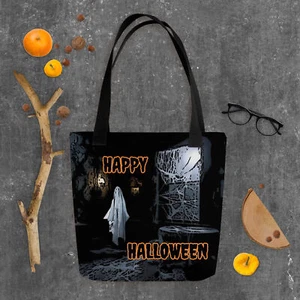 Halloween Candy Tote Bag, Happy Trick or Treat Bag, Kids' Candy Holder - Picture 1 of 4
