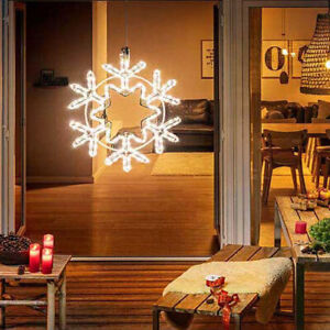 XXL LED Weihnachts Außenbeleuchtung Schneeflocke Fensterdeko IP65 kaltweiß
