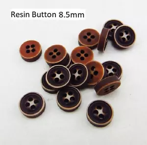 Pkg of 20 Small Brown 4-hole Resin Ring Button Roughly 5/16" (8.5mm) Craft (3948 - Picture 1 of 2