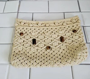 MCI Crochet Clutch with Bead Detail Zipper Closure Made in the Philippines Color - Picture 1 of 7