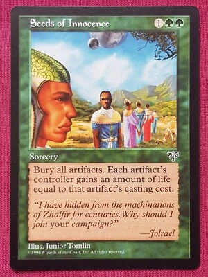 Magic The Gathering MIRAGE SEEDS OF INNOCENCE green card MTG - Image 1 of 2