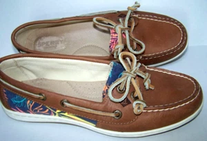 Sperry Topsider Firefish Seaweed Print Boat Shoes Leather Womens siz 7M STS95286 - Picture 1 of 8