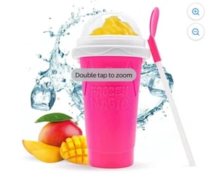 Slushy Maker Cup – Reusable Quick Frozen Smoothie Squeeze Cup with Lid & Straw - Picture 1 of 8