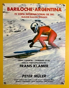 VTG Original Bariloche Argentina Poster Frans Klamer Peter Müler Ski Skiing - Picture 1 of 6