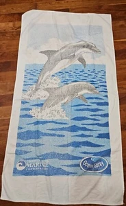 Vintage Ocean Spray Center for Marine Conservation Dolphins Beach Towel - Picture 1 of 11