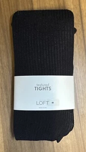 Loft Women’s Black Textured Tights Medium NWT - Picture 1 of 2
