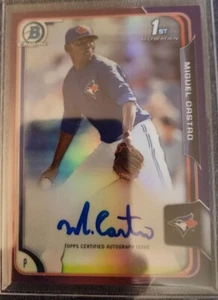 2015 Bowman Chrome Miguel Castro Auto Purple Refractor #236/250 1st RC D-Backs! - Picture 1 of 4