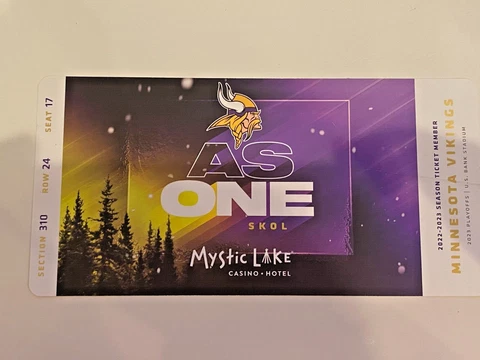 Minnesota Vikings AS ONE 2022 - 2023 NFL Wildcard Playoff Commemorative ticket Cover