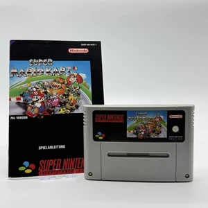 SNES Super Mario Kart Spiel Modul Super Nintendo Game Cartridge mit Anleitung - Bild 1 von 2