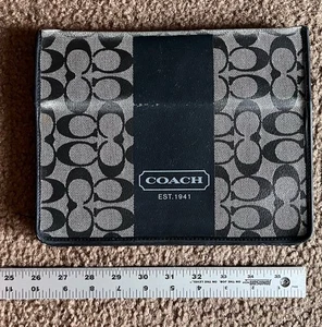 Funda Coach Signature negra I Pad/Tablet lona cuero carrera - Imagen 1 de 15