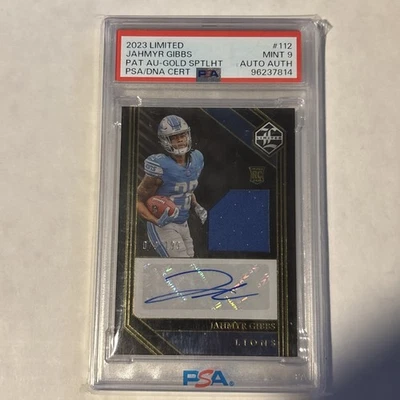 2023 Panini Limited - (RPA)  #112 Jahmyr Gibbs  PSA 9  /199 - Image 1 of 3