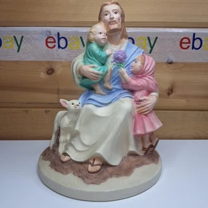 1985 Byron Ceramic Mold Vintage Jesus And Children Hand Painted Figurine - Picture 1 of 23