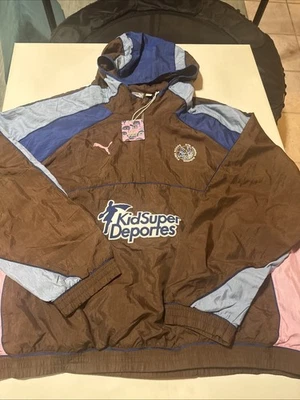 2XL PUMA обручи X Kidsuper молнии трек куртка коричневый повседневный Athletic XXL - Изображение 1 из 4